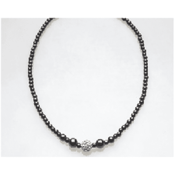 MagneHealth Silver Crystal Ball Magnetic Stretch Necklace Size 18''