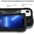 thumbnail image 2 of Compatible avec Étui iPhone 14/Étui iPhone 13 6.1 Pouces avec Support Anneau Rotatif 360° Intégré, Protection Complète de Qualité Militaire Robuste Durable. (Noir), 2 of 5