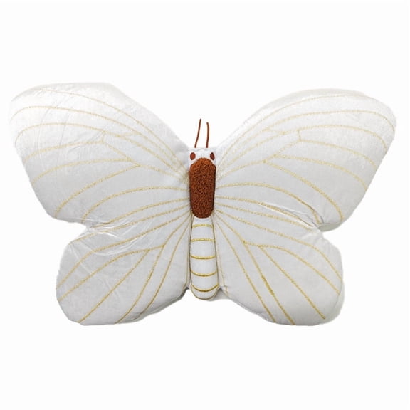 Throw Pillow, White Butterfly Shaped Plush Pillow, 1 Piece Soft Decorative Cushion for Living Room Sofa Bedroom Couch, Decorative Accent Pillow for Home Decoration