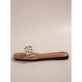 thumbnail image 3 of Women Rhinestone & Flower Decor Clear Strap Slide Sandals, PVC Fashion Sandals, 3 of 4