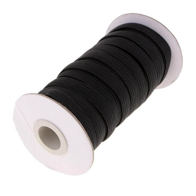 Cinta elástica de 10 m/rollo, 12 mm, de caucho elástico para pantalones, cinta elástica para lavandería - negra / Negro