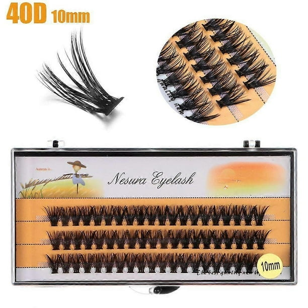 Natural 40D False Eyelashes C Curl Individual Lashes for Beginners Self Application At Home