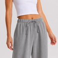thumbnail image 4 of Wrongduck Women's Wide Leg Pants High Rise Flowy Trousers with Pockets, Wrinkle Resistant Casual Work Business Lounge Pants, 4 of 6