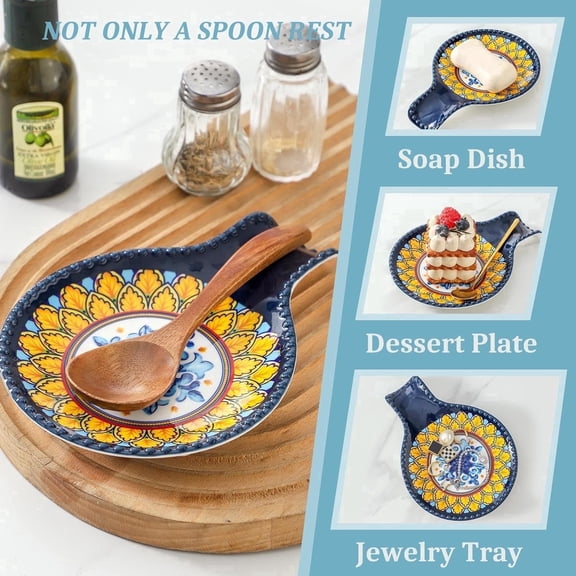Hasene 7.7 Inch Ceramic Spoon Rest Yellow