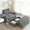Gray, variant on EUROCO 42" Oversized Chaise Lounge Indoor with Storage Ottoman,Faux Rabbit Fur Sleeper Chair with Armrest Pad,Cup-Holds,Storage Pockets and Deep Seat,Upholstered Comfy Sofa Bed for Small Space,Grey