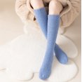 thumbnail image 6 of Gymayou 4 Pairs Long Fuzzy Socks Thick Skin-friendly Coral Fleece Socks Stretch Home Sleeping Winter Socks, 6 of 8