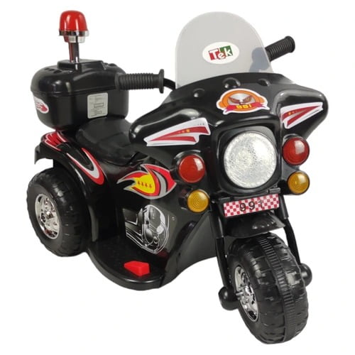 Motocicleta Eléctrica The Baby Shop - con luz y sonido, con cajuela Negro -