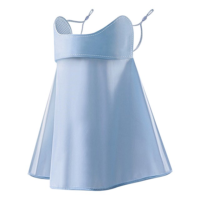 Máscara de protección solar Bufanda de sombrilla de máscara facial suave para mujer para actividades al aire libre de verano (azul)