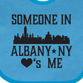 thumbnail image 4 of Inktastic Albany New York Skyline Someone Loves Me Boys or Girls Baby Bib, 4 of 4