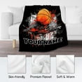 thumbnail image 3 of Custom Basketball Blanket, Cozy Soft Throw Blankets for Kids, Cool Black Flannel Throw Gifts for Bed Couch, 60x80 Inches, 3 of 6