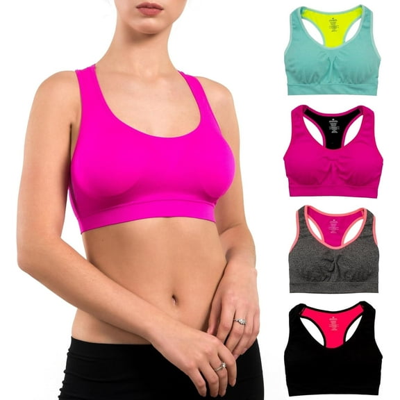 Alyce Ives Intimates Sports Bras for Women Racerback Bra Sports Bra Pack, Small 4 pcs