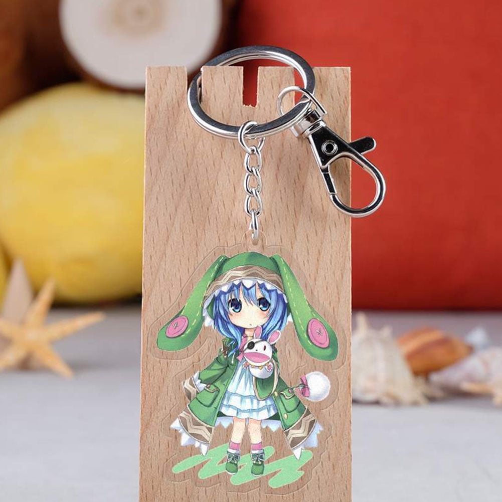 Anime Date A Live Tohka Yatogami Yoshino Tokisaki Kurumi acrylic Charm Keychain 