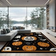 thumbnail image 2 of ODIKA 8'x10' Washable Area Rug Halloween Ghost Pumpkin Bat Skull Welcome Doormat Fiber Door for Dining Room, Large Office, Lounge, Non-Slip Chair-Friendly Mat, 2 of 7