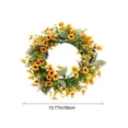 thumbnail image 3 of Spring Artificial Imitation Real And Fake Flower Rings Eucalyptus Leaves Daisys Decorative Flowers Home Door Hanging Green Leafy Grass Rings, 35 Cm Durable Weather Resistant Indoor Outdoor Use, 3 of 6