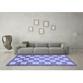 thumbnail image 3 of Ahgly Company Machine Washable Indoor Rectangle Checkered Blue Modern Area Rugs, 2' x 3', 3 of 4