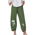 thumbnail image 2 of Lilgiuy Women Fashion Casual Printing Pocket Fold Loose Full Length Pants Lightweight Versatile Going Out Pants, 2 of 4