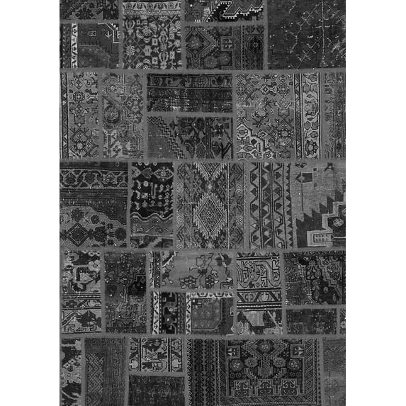 Ahgly Company Indoor Rectangle Oriental Gray Modern Area Rugs, 6' x 9'
