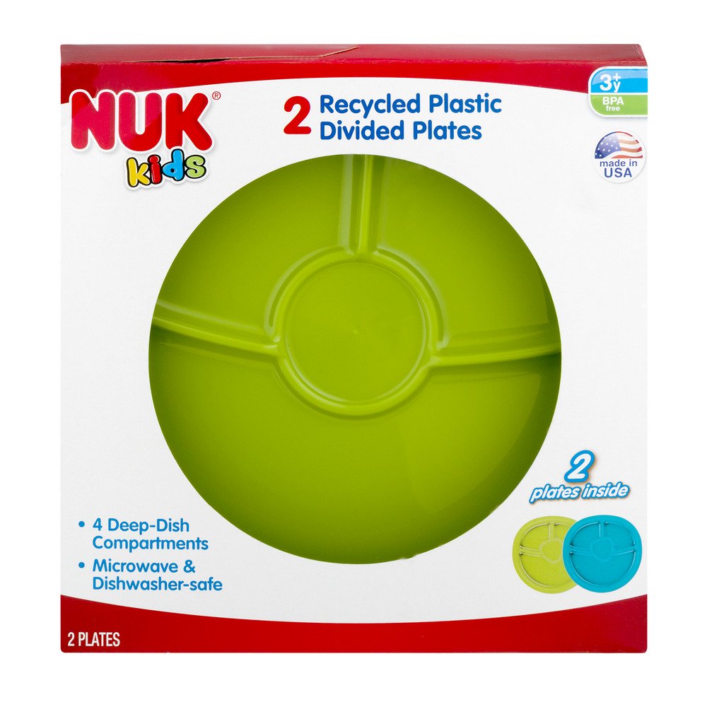 Nuk Kids Recycled Plastic Divided Plates, 2 Count