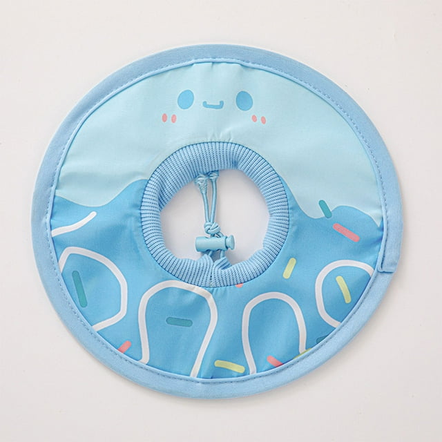 Cat Recovery Collar Lightweight Soft Cat Cone Cute Donut Shape Adjustable Waterproof Pet Collar After Surgery to Prevent Licking