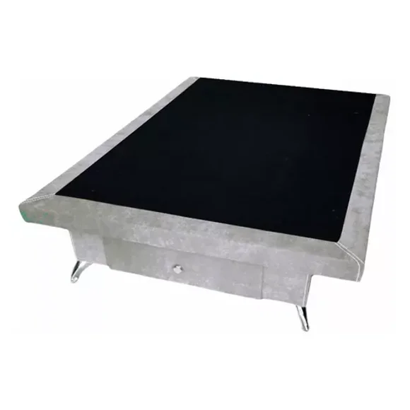 BASE PARA COLCHON VOLADA CON CAJON QUEEN SIZE PLATA