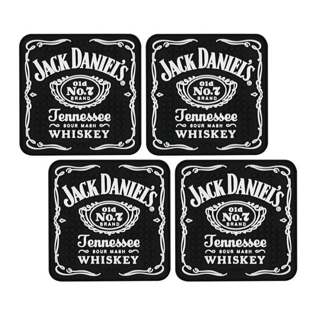 Jack Daniels 35109 Jack Daniels Rubber Mat Coaster Set - Walmart.com