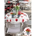 thumbnail image 5 of Outdoor Tablecloth with Umbrella Hole for Patio/Picnic/Party/Camping, Red Tulip Flowers Waterproof Table Cloth Round Cover Washable, Spring Floral Vintage Drum Rustic (Dia 54"), 5 of 8