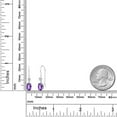 thumbnail image 6 of Gem Stone King 14K White Gold Purple Amethyst and Lab Grown Diamond Earrings for Women | 1.63 Cttw | Gemstone February Birthstone | Oval Checkerboard 7X5MM, 6 of 6
