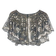 Aellinatey Women's Glittering Shawl Sequins Bridal Shawl Fringed Evening Wrap Shawls