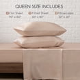 thumbnail image 7 of MR&HM Satin Sheet Set Queen 4 Pcs, Silky Elegant Luxurious Queen Size Bed Sheets, with Flat Sheet, Deep Pocket Fitted Sheet for Mattress and Matching Satin Pillow Cases (Queen Size, Champagne), 7 of 7