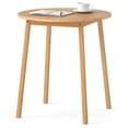 thumbnail image 1 of Gymax 27.5'' Round Bamboo Dining Table for 2-4 Person for Small Space Dining Room, 1 of 10