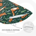 thumbnail image 2 of Plush Throw Pillow Covers, Fox Green Plants Pillow Cases with Invisible Zipper, Breathable Microfiber Pillow Cases Standard Size for Sleeping Bedroom Sofa Living Room 20x30, 2 of 5
