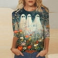thumbnail image 1 of Mareep Blouse pour Femmes P-3TG, Chemises Décontractées à Manches 3/4, Tunique Ample Imprimée, 1 of 5