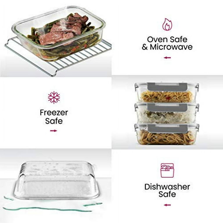  FineDine Glass Meal Prep Food Storage Container