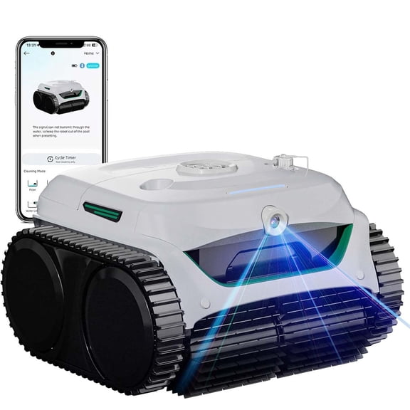 Restored C2 Vision AI Camera Cordless Robotic Pool Vacuum, 8-in-1 Pool Cleaner, Powerful Suction, Wall Climbing, Waterline Cleaning, Ideal for Inground Pools up to 2150 Sq.ft