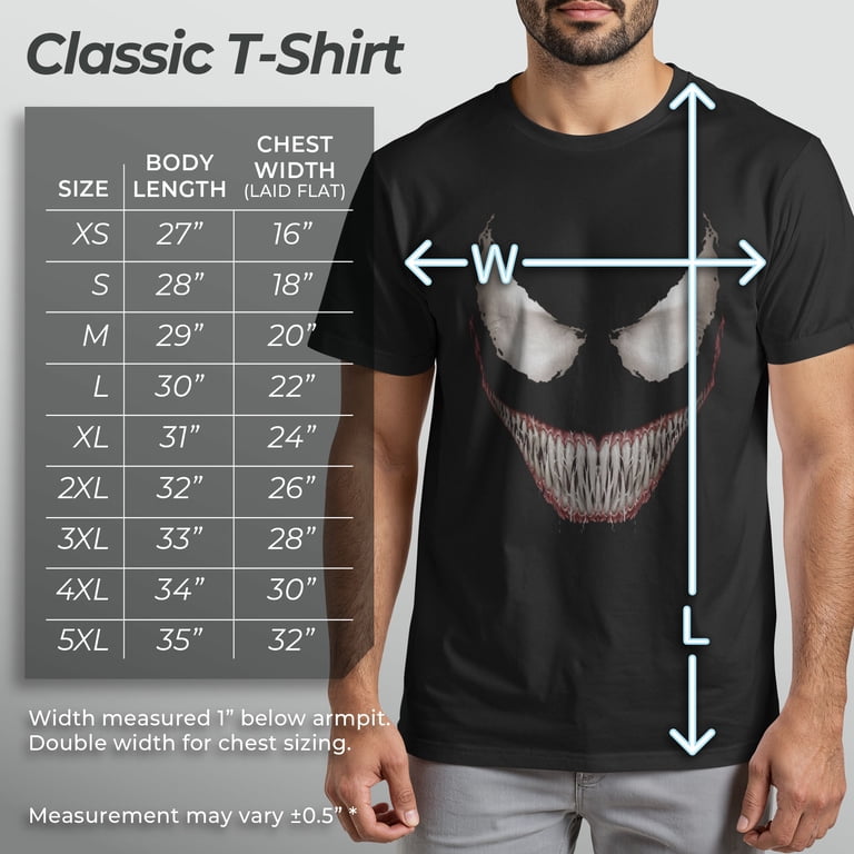 Marvel, Men's Marvel Venom Face T-Shirt, Black, 100% Cotton