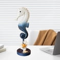 thumbnail image 6 of WLPZXP Decorative seahorse figurines, seahorse statue, rustic wooden sculpture, coastal Dark Blue, 6 of 9