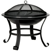 Topbuy  22" Steel Outdoor Wood Burning Fire Pit Bowl with Round Mesh Spark Screen Cover