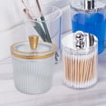 thumbnail image 6 of Makeup Cotton Swab Ball Holder Jar with Lid Dispenser for Countertop Desktop clear, 6 of 8