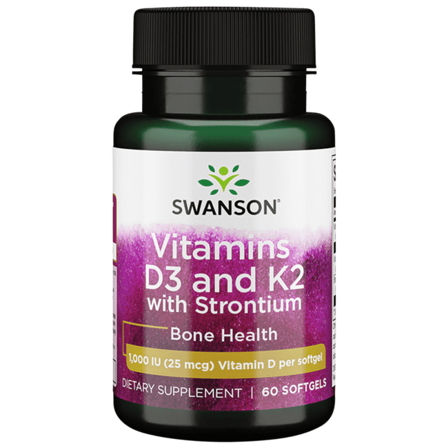 Swanson Strontium Complex with Vitamins D-3 and K-2 60 Softgels