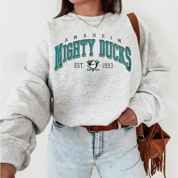 Vintage Anaheim Sweatshirt, Mighty Style 90s Unisex Shirt, Ducks Retro Sunday Football, Trendy Hockey Shirt for Game Day