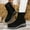 #047-Black, variant on Women's Suede Wedge Heel Ankle Boots Comfortable Height Increase Side Zipper Warm Slim Fit Boots For Fall Winter Black Gray Beige Brown