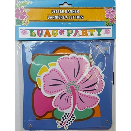 Luau Letter Banner - Greenbrier 7 Foot Summer Luau Party Letter Hanging Banner (Tropical)