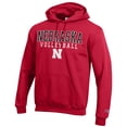 thumbnail image 2 of Men's Champion Scarlet Nebraska Huskers Stack Logo Volleyball Powerblend Pullover Hoodie, 2 of 3