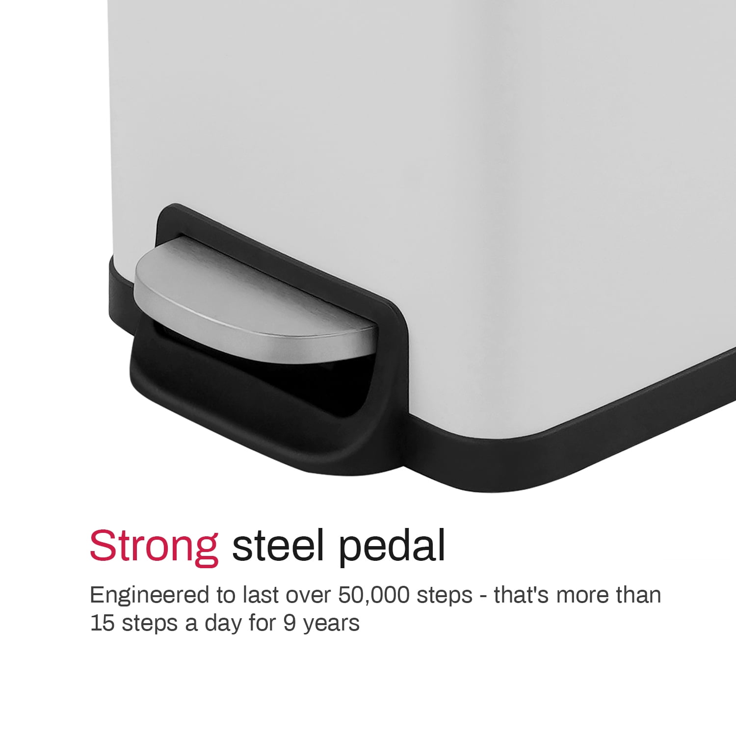 Innovaze 11.9 Gal./ 45 Liter  Slim Stainless-Steel-Made Step-on kitchen Trash Can (Matt White)