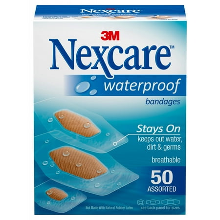 - Nexcare Waterproof Bandages, 50 ct. Assorted