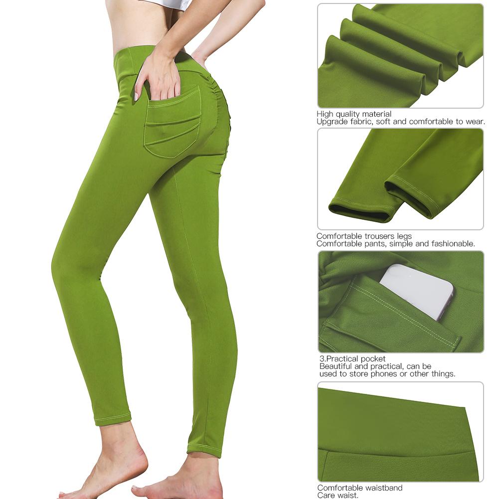 green leggings with pockets