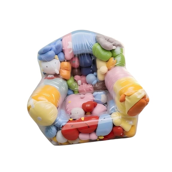 AOOOWER Transparent Design Bean Bag Chair for Easy Toy Access and Storage 105x90x90CM PVC Materials Holds 100