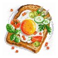 thumbnail image 1 of (1336) Feiman Bordado Hilo Algodón Ecológico 11CT 3 Hebras Impresión 30*30cm Sun Egg Fruit Toast Cross Stitch Still Life Series Kit (borde Gancho) (Video Disponible en El Sku Principal), 1 of 9