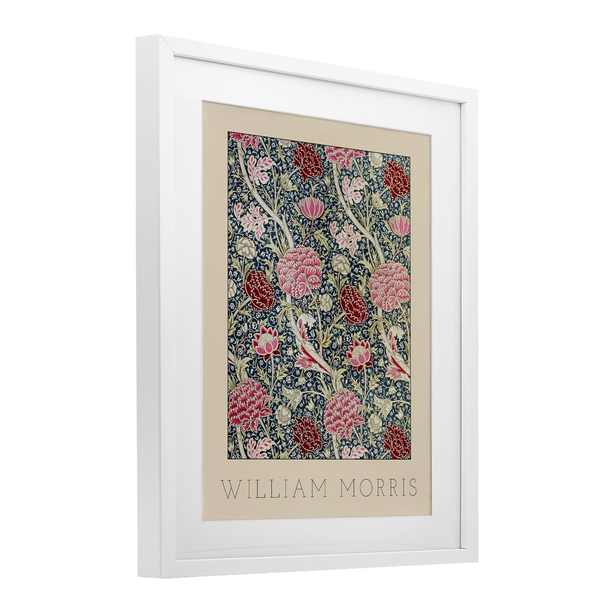 Stupell Industries Ornate Intertwined Flower Classic White Framed Print Under Glass, design by Lil' Rue