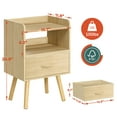 thumbnail image 5 of NightStand with Fabric Drawer, Mid Century Modern Bedside Table with Open Shelf, Wood End Side Table for Bedroom Living Room, Nature Wood, 5 of 7